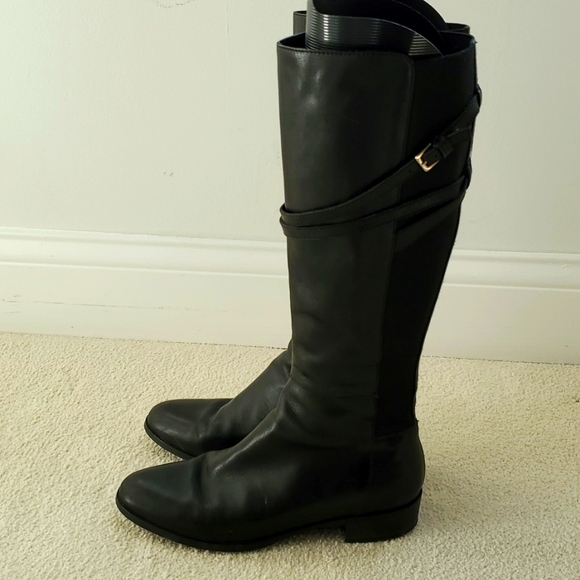 L.K. BENNETT 'Denise' Black Leather Riding Boots Size 38.5 EUR - Picture 4 of 13